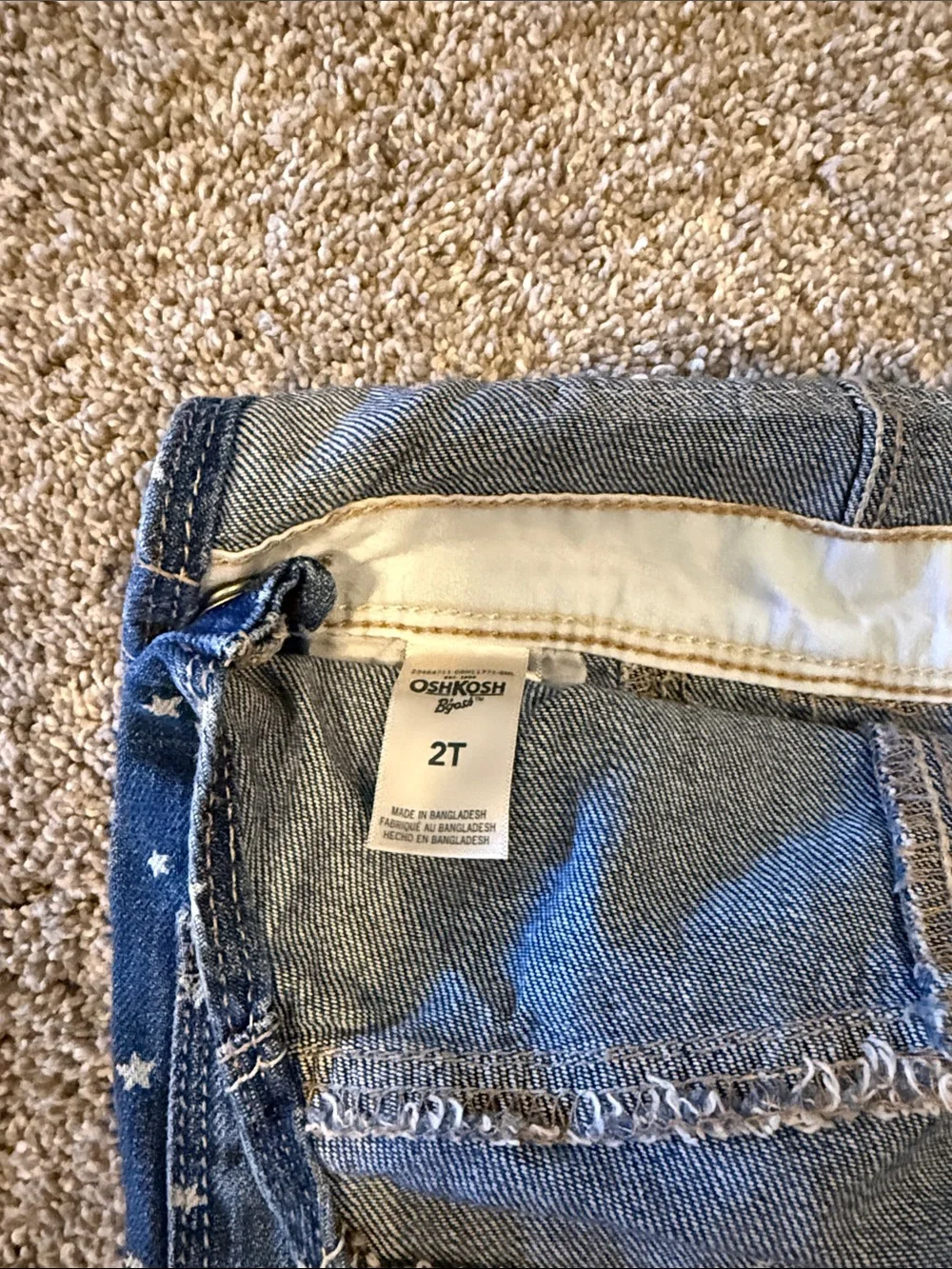OshKosh B'gosh Toddler Denim Star Shortalls in Blue